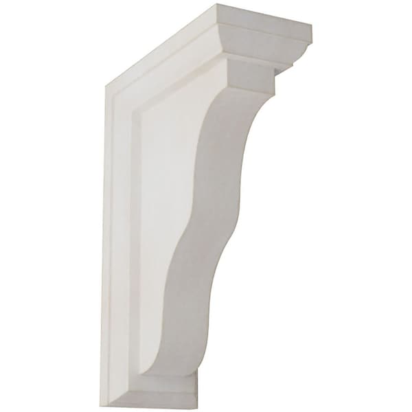 Ekena Millwork 2 1/4"W x 5"D x 7"H Hamilton Traditional Wood Vintage Decor Bracket, Chalk Dust White BKTWD02X05X07HAWH - main